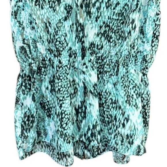 Alfani Sleeveless Ruffle Blouse, Button Up Top Snakeskin Animal Print Womens 10 - Picture 6 of 8